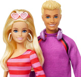 Sada Barbie Fashionistas se 2 módními panenkami a 6 doplňky, módní panenky Barbie a Ken na kolečkách, sběratelské figurky k 65. výročí, panenky Naty Shop HXK90