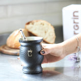 Čajová sada Mate - Hrnek Mate - Sada Mate a Bombilla - Šálky na čaj - Dvoustěnný design Hrnek Mate - Sada hrnků Yerba Mate