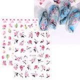 JMEOWIO Nálepka na nehty Frühling Blume 12 Blatt Nálepka na nehty Selbtklebend Nagelaufkleber Blätter Dekoration Nageldesign Zubehör