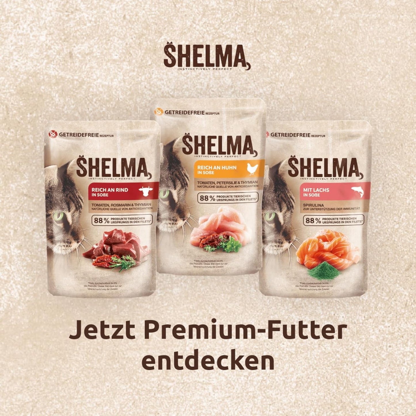 Mokré krmivo pro kočky Shelma s krůtou v rajčatové a bylinkové omáčce – kompletní krmivo bez obilovin s vysokým obsahem masa – 28 x 85 g (2,38 kg)