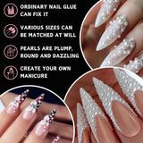 12 Größen Nail Art Perlen, Flache Perlen, Nail Art Accessoires, Halbkreis Nagelperlen, Weiße Nail Charms Und Glitzersteine ​​​​Nägel Für Nail Art Design, DIY Basteln, Alltag, Hochzeit (2 krabičky)