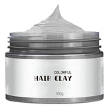 Šedá barva na vlasy, stříbrná šedá barva na vlasy, dočasný vosk na vlasy, unisex – šedý obal, vyživující, krém, vosk, 1 mililitr, 1 kus Naty Shop Hair Dye Výchozí název