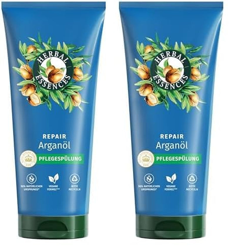 Herbal Essences Regenerační maska na vlasy s arganovým olejem 300 ml. Od poškozených vlasů po hladší a lesklejší vlasy. Intenzivní péče. S přísadami přírodního původu. Maska na vlasy Vegan Naty Shop 250 ml (balení 2 ks) Oplach