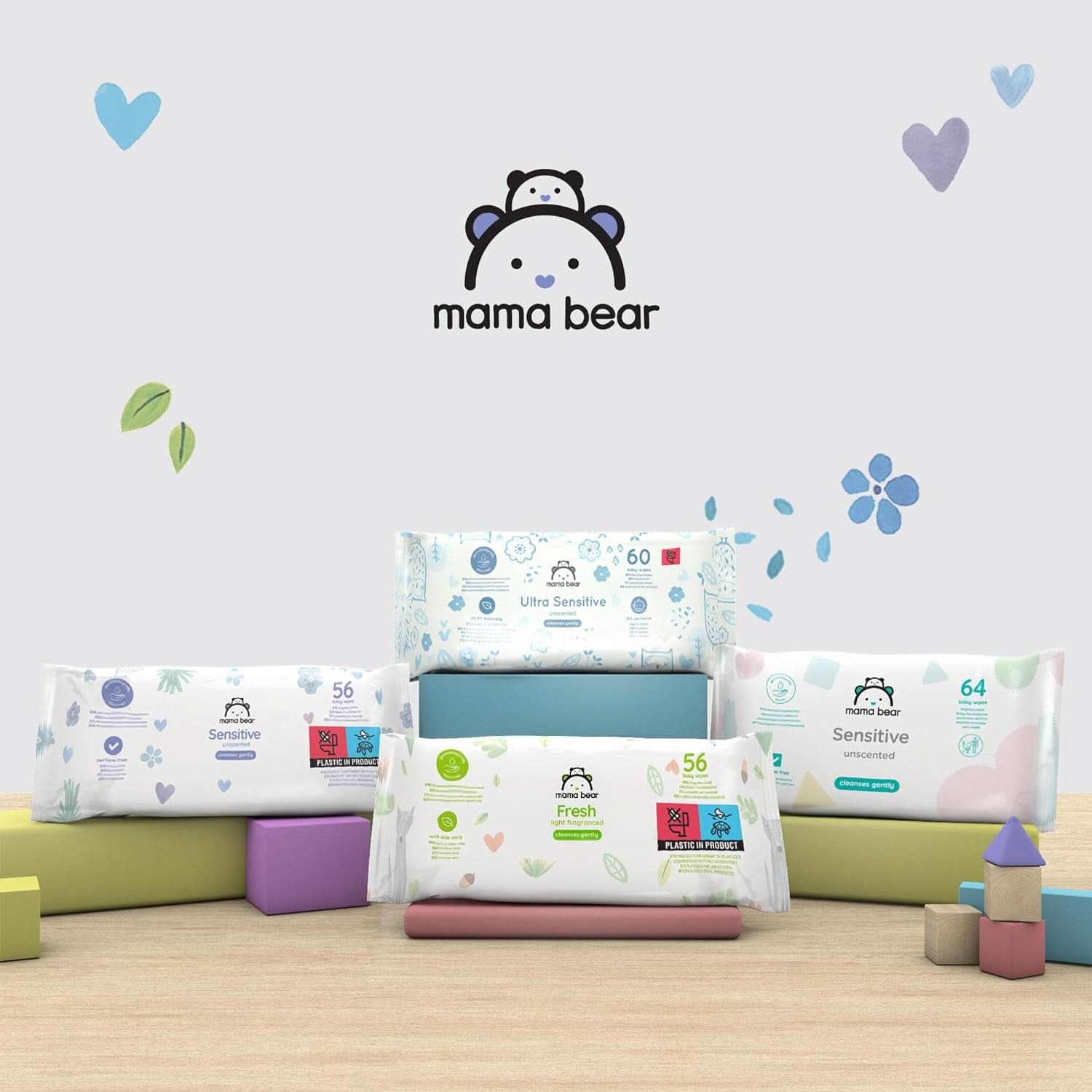 Naty Shop Mama Bear Sensitive Baby Wipes Neparfémované