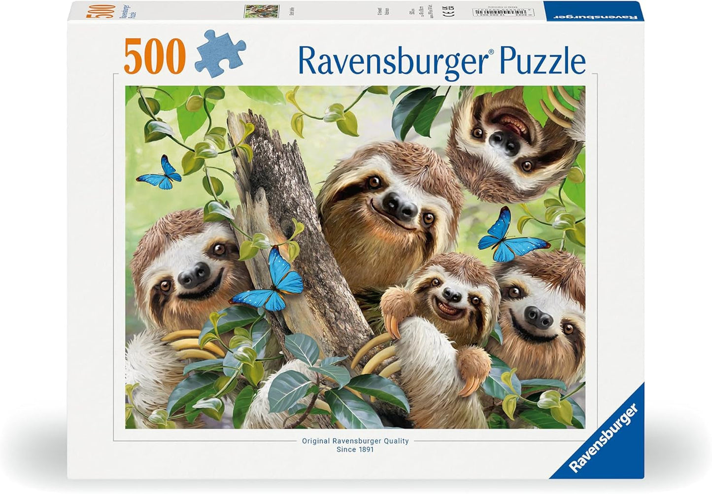 Ravensburger Puzzle 12000203 - Lenost Selfie - skládačka 500 dílků pro dospělé a děti od 10 let, puzzle s motivem zvířat Puzzle Naty Shop