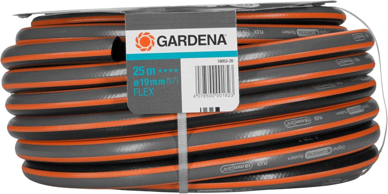 Hadice Gardena Comfort FLEX 19 mm (3/4 palce), 25 m: Flexibilní, rozměrově stabilní zahradní hadice s profilem Power-Grip, vyrobená z vysoce kvalitního spirálového materiálu, tlak při roztržení 25 barů, bez systémových součástí (18053-20)