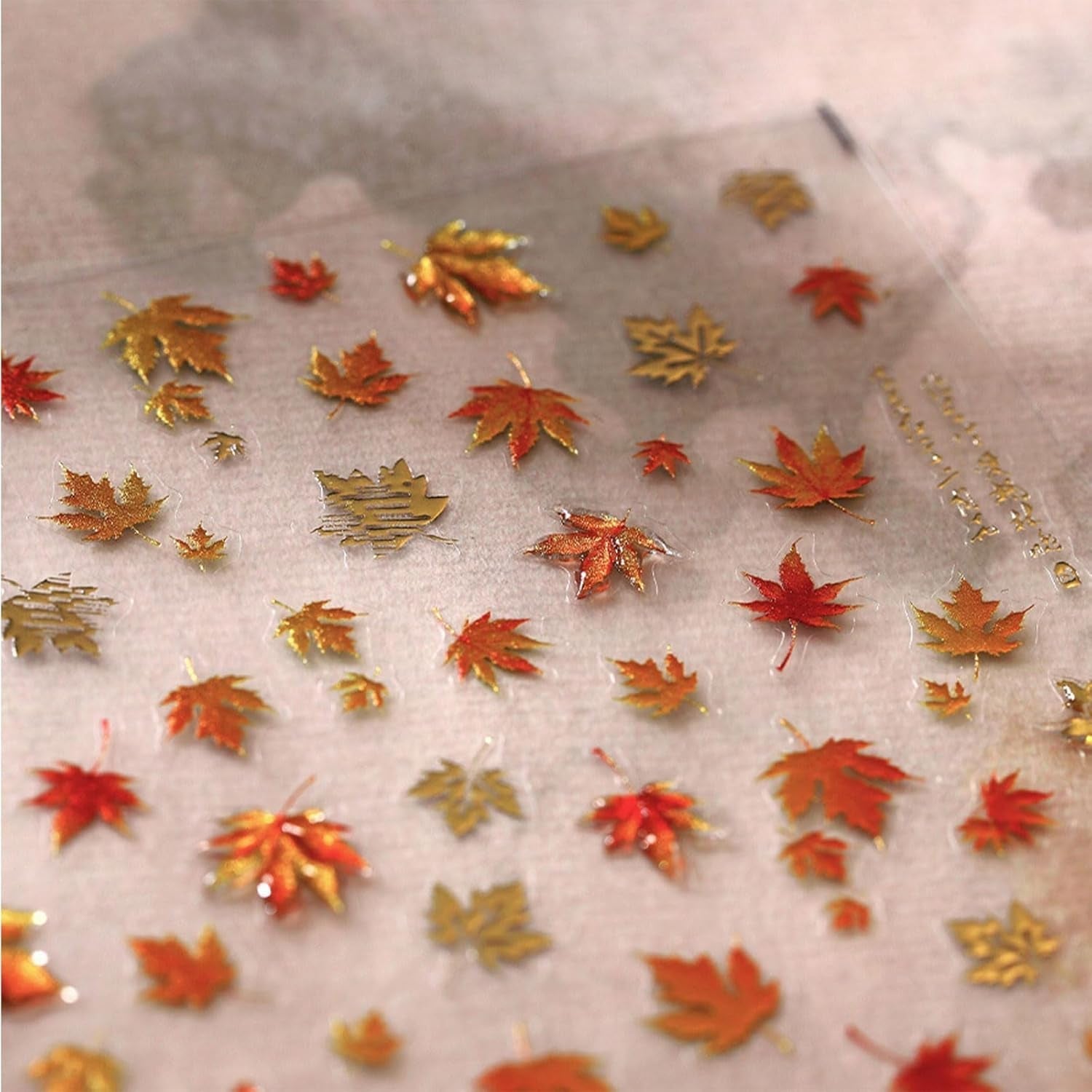 JMEOWIO 3D Nálepka na nehty Herbst Nálepka na nehty Selbstklebend Nagelaufkleber 5D Stereoskopisch Ahornblatt Erntedankfest Dekoration Nageldesign Zubehör 1 Blatt