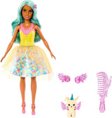 Barbie Hidden Magic - Panenka Teresa s pohádkovým oblečkem, vlnitými vlasy a hřebenem pro zábavné kadeřnictví, pro děti od 3 let, HLC36