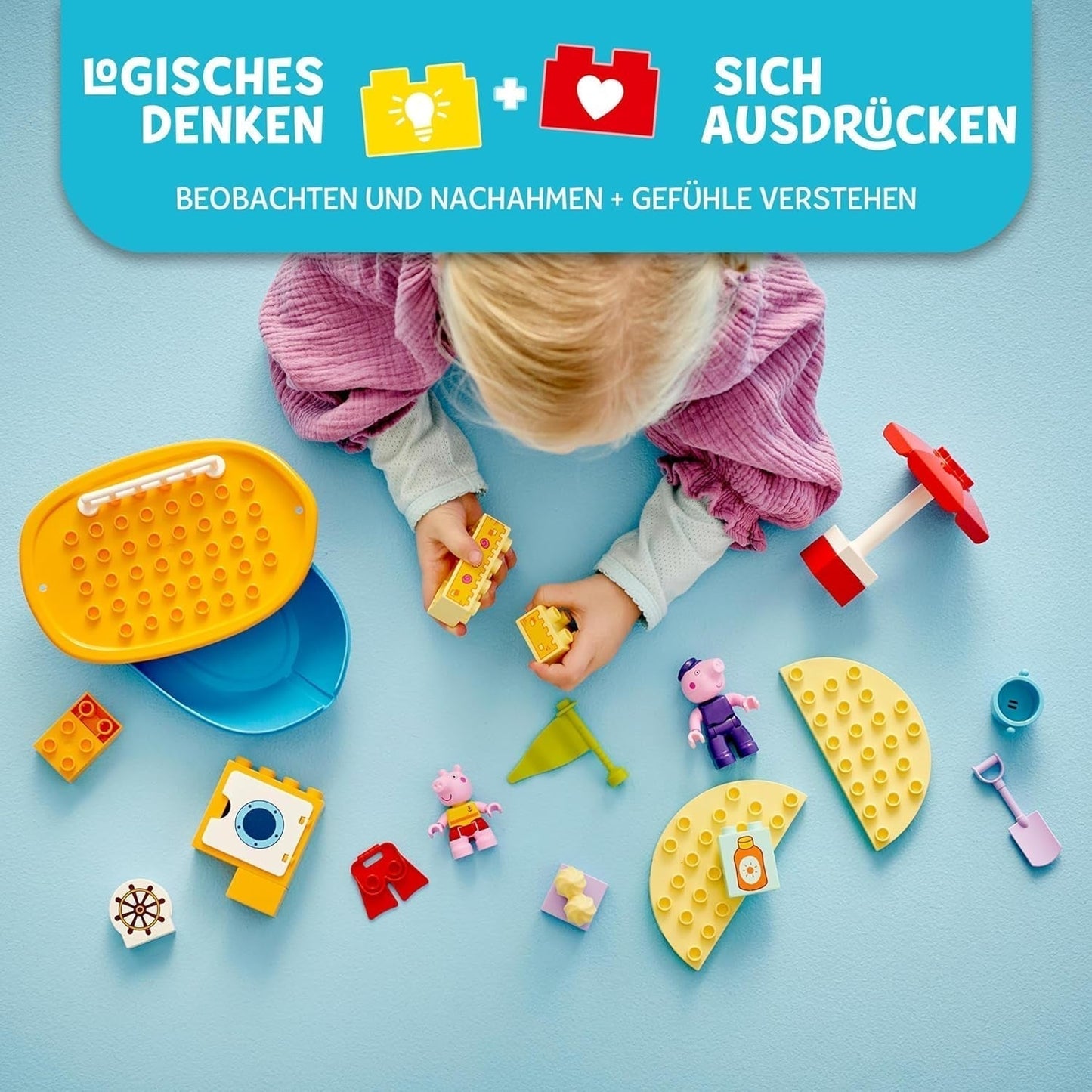 LEGO DUPLO Výlet lodí Peppa: Hrací sada na stavění a přestavování se 2 figurkami, kreativní hračka, tip na dárek pro 2leté děti, chlapce a dívky 10432 Stavebnice Besuche den LEGO-Store