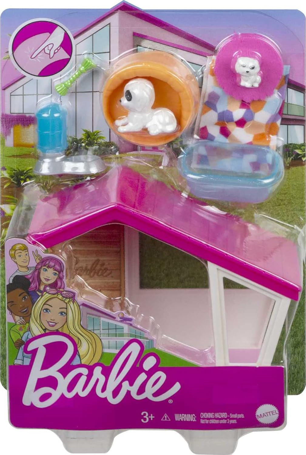 Barbie GRG78 - Mini set se 2 pejsky, boudou a doplňky, dárek pro děti od 3 do 7 let Naty Shop Dolls