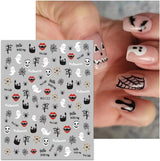 8 Blatt Nagelsticker Halloween Nagelaufkleber Selbstklebend Niedliches Kürbis-Schädel-Spinnennetz Niedlichen Kinder Geist Nail Art Samolepka Dekoration Nageldesign Zubehör