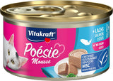 Vitakraft Poésie Mousse, mokré krmivo pro kočky, provzdušněná pěna, s lososem, bez přidaného cukru a obilovin (12 x 85 g)