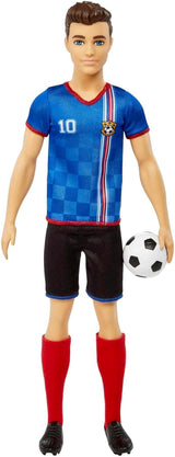 Barbie Můžeš být čímkoli Série Panenka Ken Fotbalista Hnědé vlasy Panenka Ken Modré tričko Fotbal 1X Panenka Ken fotbalista Dárek pro děti 3 roky staré hračky Hcn15 Naty Shop Dolls Single 11,5 palce
