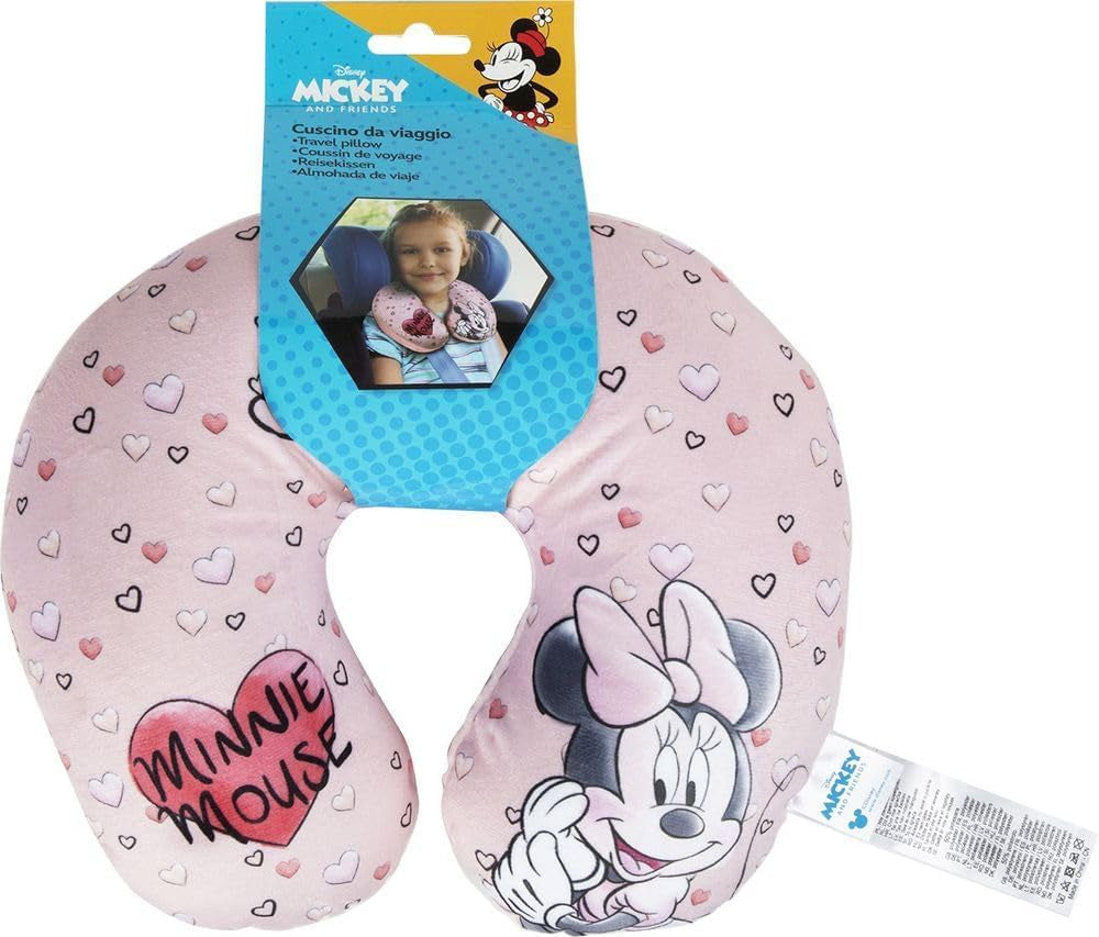 Tataway ve Viaggio SI roste - Disney Minnie Mouse Travel Polštář | Jemný sametový materiál | Ruční praní na 30° | Náplň s mikroperličkami | Dětská sedačka vhodná od 3 let, Růžová, jedna velikost, sametová Cestovní polštářky Naty Shop