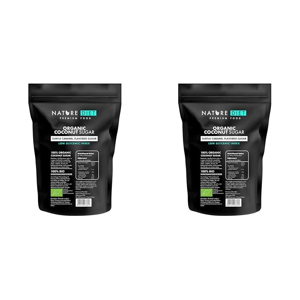 Bio kokosový cukr, karamelová příchuť, 1,5 Kg sladidla Naty Shop