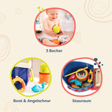 B. toys 13dílná hračka do vany pro děti s lodičkou, skládacím hrníčkem, rybičkou, rybářskou hrou hračka pro děti vana od 1 roku Toys Bebe Naty Shop