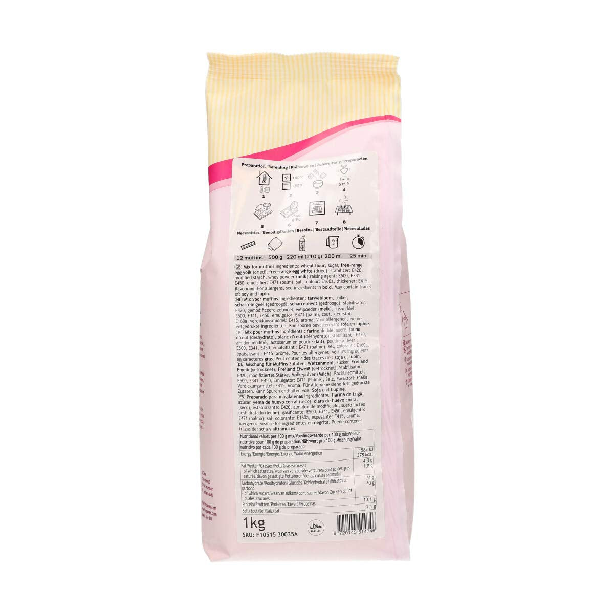 Funcakes Mix Für Muffins, Backen Sie Einfach Köstliche Muffins, Perfekte Americanische Muffins, Geeignet Für Die Herstellung Von Blaubeermuffins Oder Schokoladensplitter-Muffins, Halal., 1 Kg Naty Shop