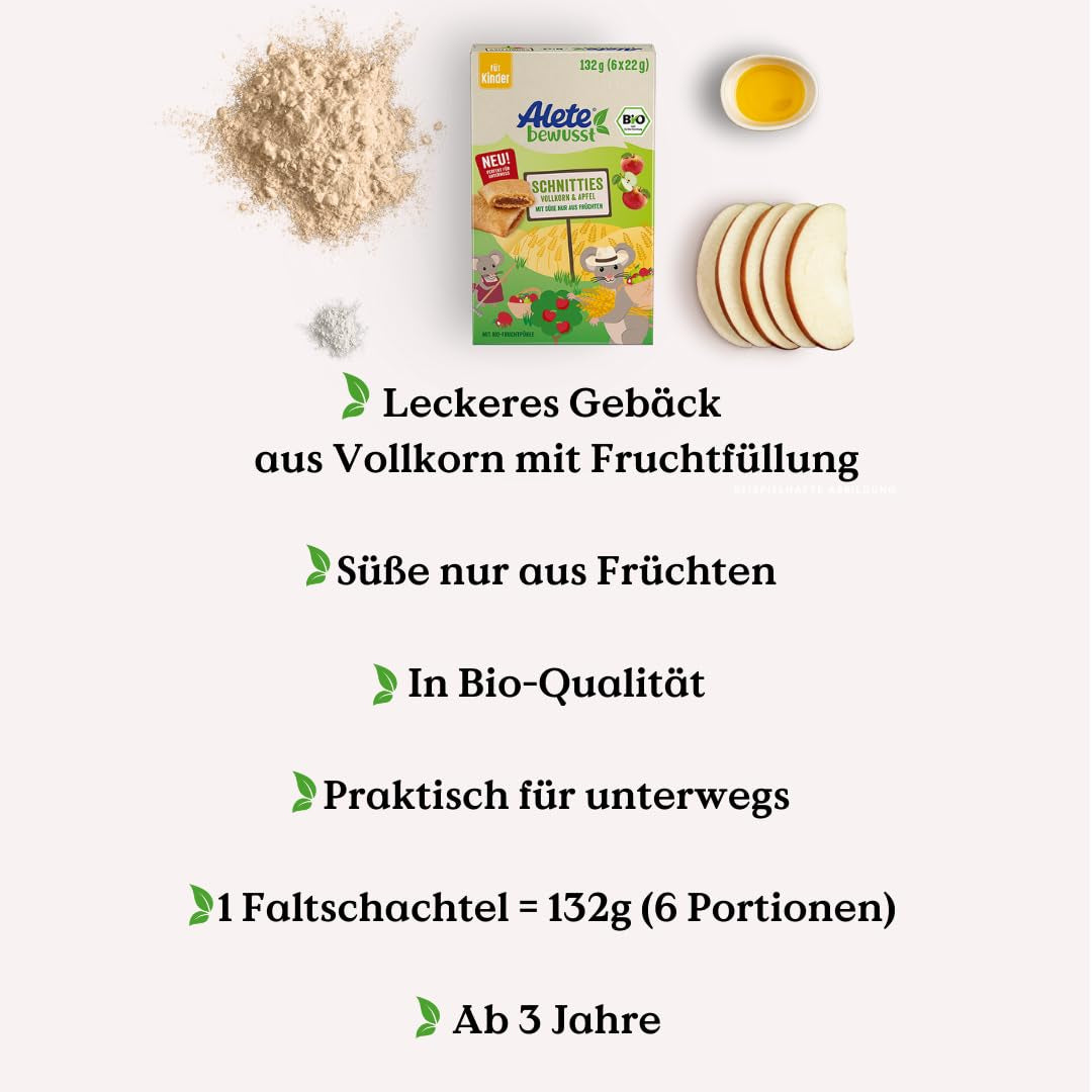 Alete celozrnné jablko krájené bio koláče 8 x 132 g