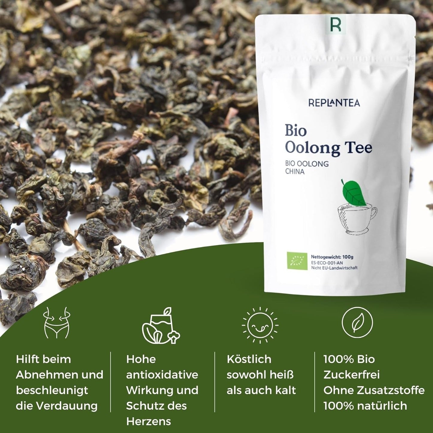 Bio Oolong čaj 100 G (50 šálků) | Čaj Tie Guan Yin Oolong REPLANT