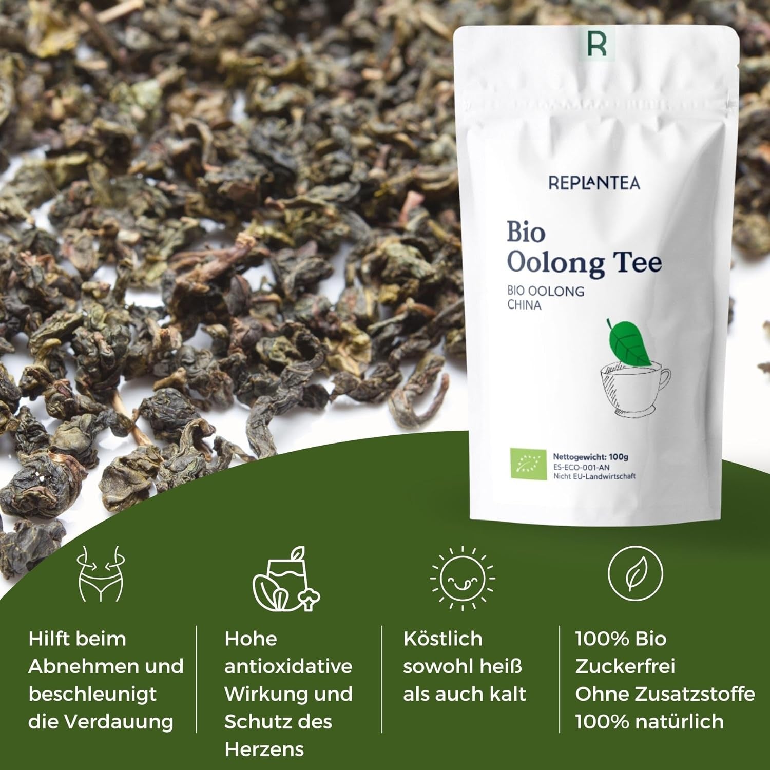 Bio Oolong čaj 100 G (50 šálků) | Čaj Tie Guan Yin Oolong REPLANT