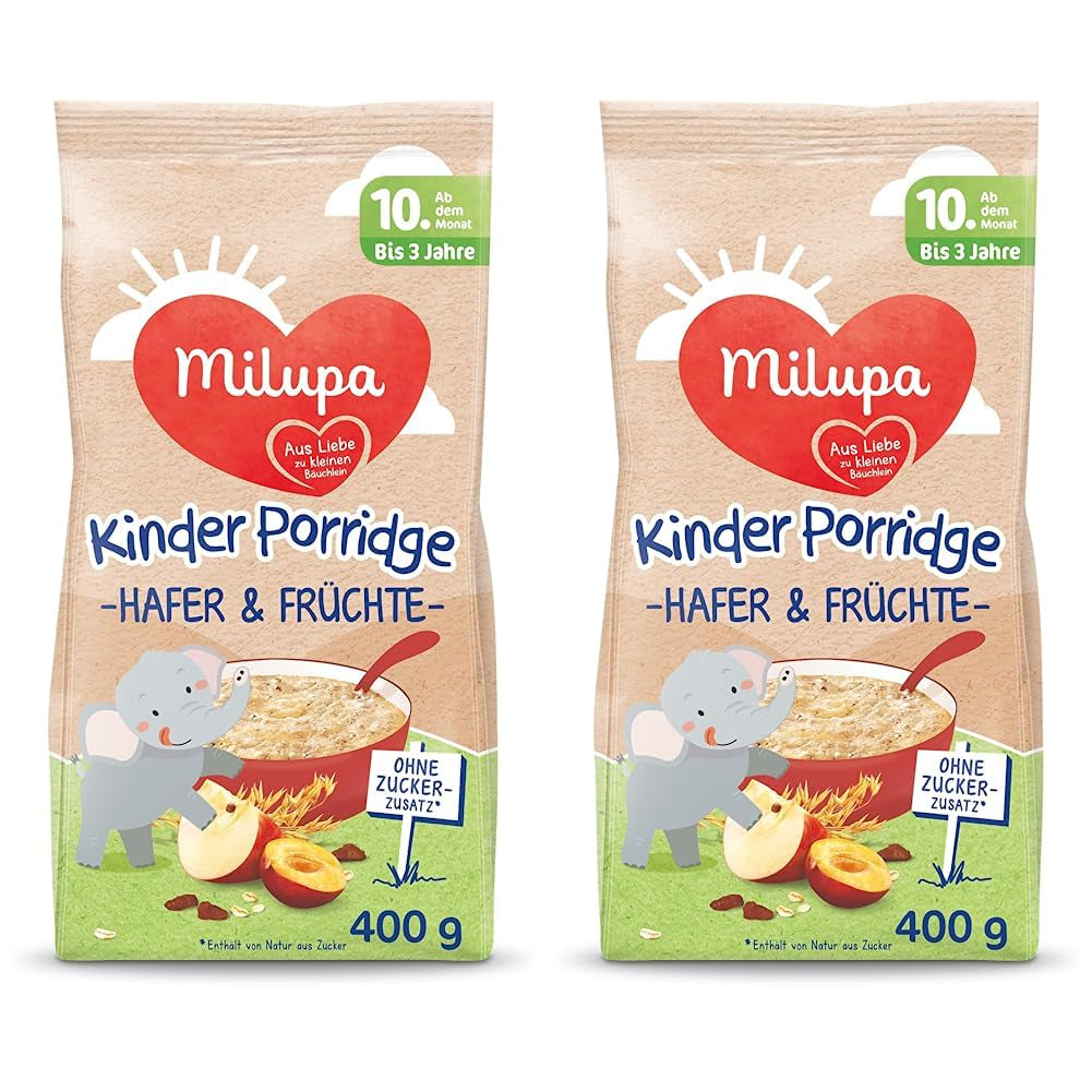 Milupa Dětská kaše - Ovesná a ovocná kaše 10 měsíců až 3 roky Dětská výživa 1 x 400 g (balení 2 ks)