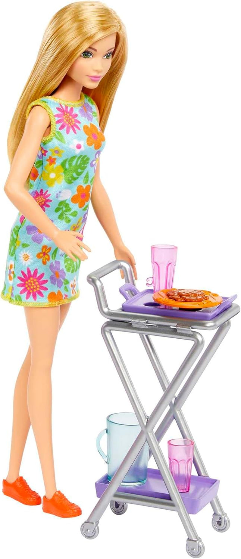Hrací sada pro panenku Barbie se spíží s 25 a více kuchyňskými kousky a doplňky – ideální pro malé gurmány a dárek pro děti od 3 let, HJV38