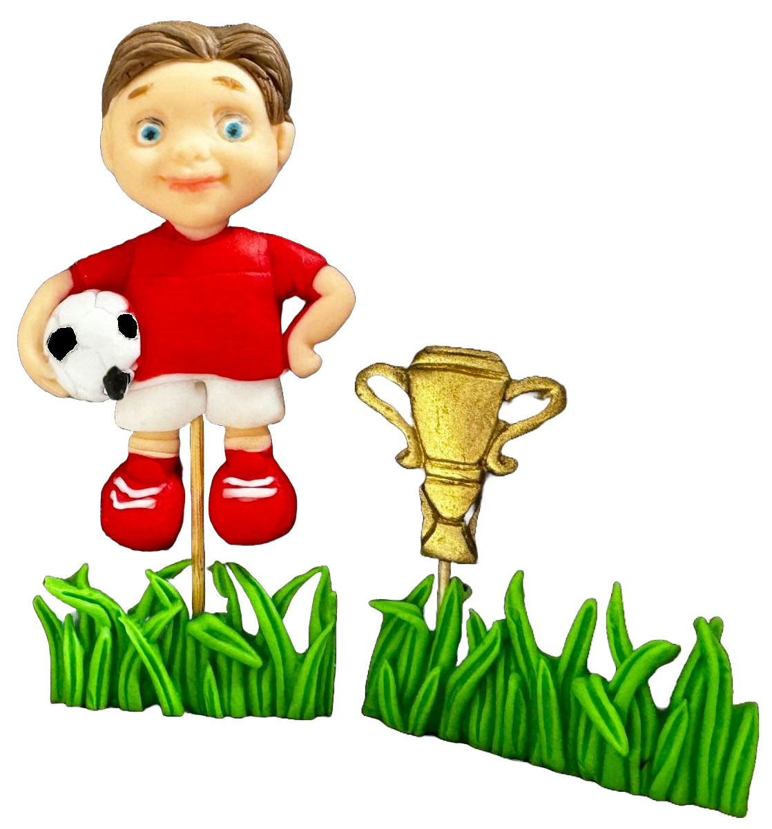 Sada 4 jedlých cukrových dekorací, Dekorace z cukrové pasty Footballer Naty Shop