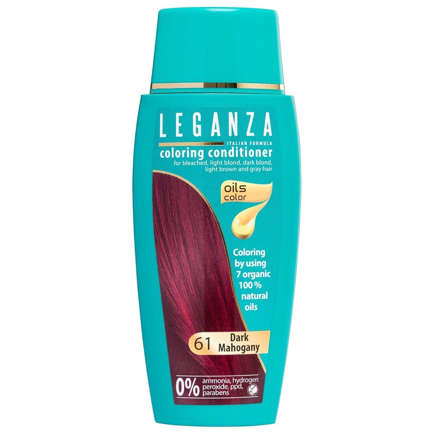 Leganza Natural Balm Hair Dye Color 71 Café Latte | Barva na vlasy bez amoniaku | Obohaceno o 7 přírodních olejů | 150 ml Naty Shop Hair Dye 61 Dark Mahagony