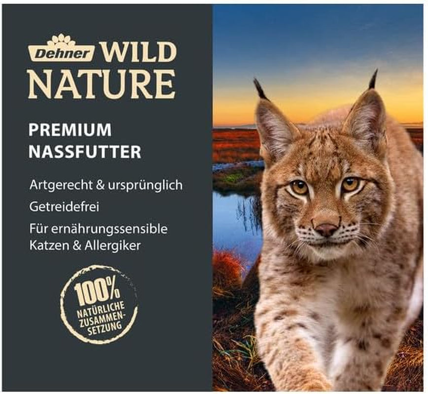 Dehner Wild Nature Katzenfutter Unterholz, Nassfutter getreidefrei / zuckerfrei, für ältere Katzen, Wildschwein, 6 x 400 g Dávka, (2,4 kg)