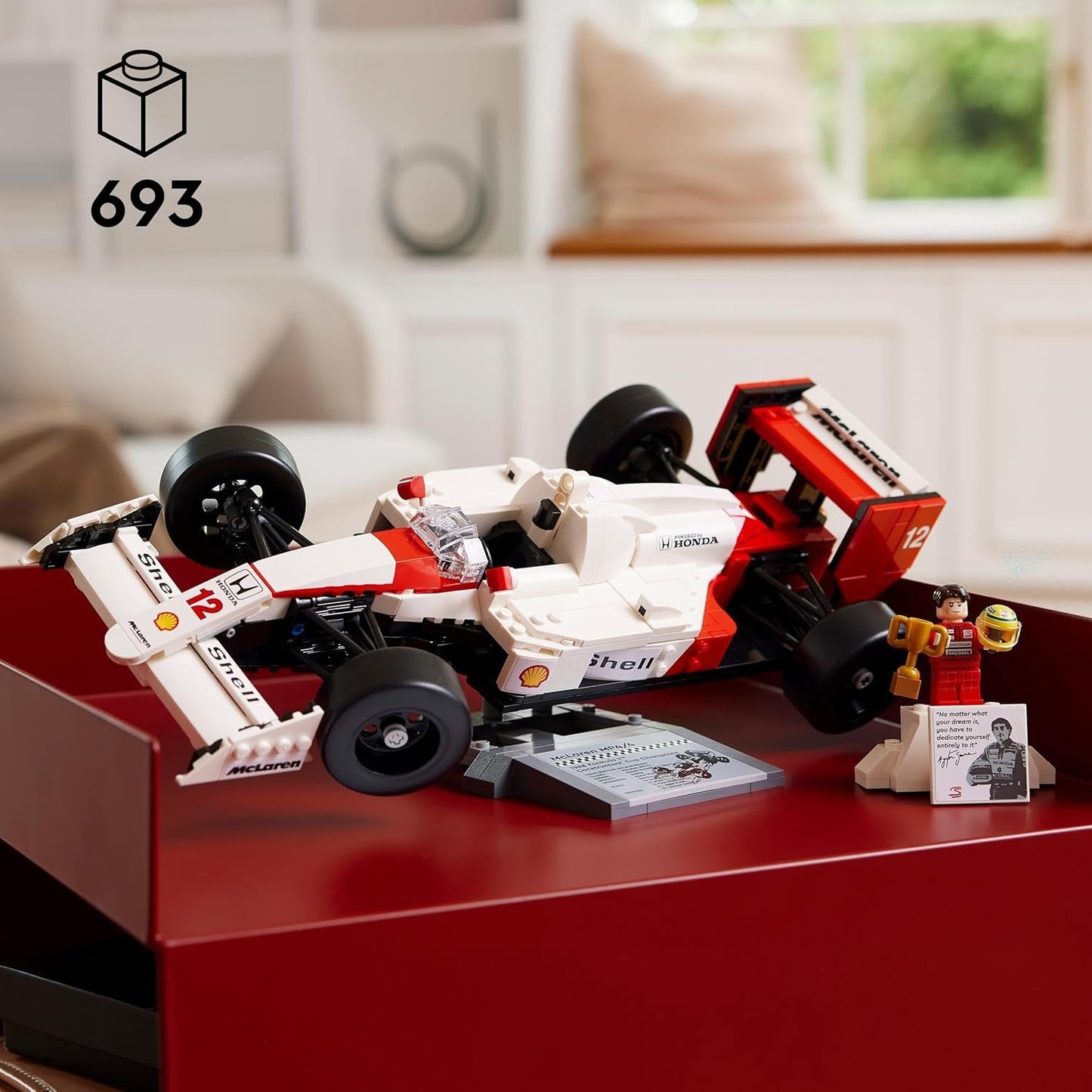 Stavebnice LEGO Icons Mclaren MP4/4 a Ayrton Senna, sada závodního auta F1 pro dospělé s minifigurkou závodníka, sběratelská, tip na dárek pro muže, ženy, on a ona 10330 stavebnic Besuche den LEGO-Store