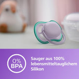Dudlíky Philips AVENT ultra air – lehké a prodyšné dudlíky pro děti ve věku 0–6 měsíců, bez BPA, s přenosným pouzdrem jako sterilizátor, 2 balení, model SCF085/24