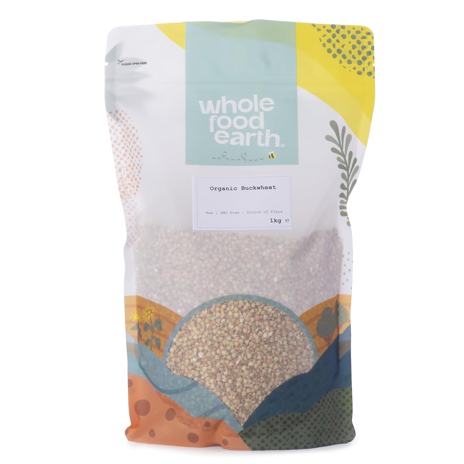 Wholefood Earth Organic Pohanka - 3 kg - Bez GMO - Vegan - Vysoký obsah vlákniny - Certifikované BIO