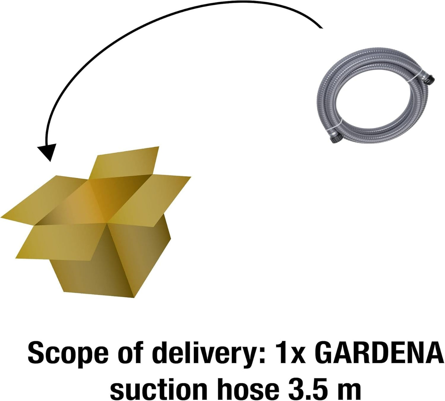 Gardena sací hadice 3,5 m: Robustní sací hadice pro prodloužení sací sady, průměr 25 mm, odolná proti vakuu a připravená k připojení (1412-20)