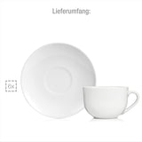 Sänger New Port Coffee Cup Set, Sada 12 šálků pro 6, Bílé porcelánové šálky a podšálky, 150ml | PRÉMIOVÁ KOLEKCE