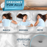 Ortopedický polštář [Nominace na cenu za inovaci za ergonomii] Polštář proti bolesti krku vyrobený z paměťové pěny | Polštář na podporu krku Ergonomický Polštář na spaní na boku Šedé Ortopedické polštáře na krk Naty Shop