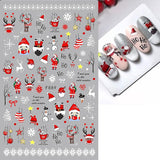 JMEOWIO Nagelsticker Weihnachten 10 Blatt Nail Art Sticker Selbtklebend Nagelaufkleber Schneeflocke Winter Urlaub Süß Dekoration Nageldesign Zubehör