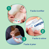 - Velikost pleny 4 (7 – 18 kg) – pro citlivou pokožku – přírodní a velmi savá – nepropustná 12 hodin – ohne unerwünschte Inhaltsstoffe – vyrobeno ve Francii – 132 plen