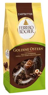 Čokoládová pralinková vajíčka 90g – Hořká čokoláda s kousky lískových oříšků a jemným kakaovým krémem s lískovými oříšky – Velikonoční vajíčka do velikonočních hnízd – Velikonoční dárek – Velikonoční čokoláda, velikonoční cukroví