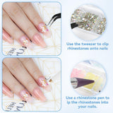 Harz Strasssteine ​​​​4200ks Strass Kristalle 1Mm-5Mm Gemischte Kinder Bastelsachen Kit Mit Strass Mit Picking Pinzette Und Stift Für DIY Nägel Kleidung Kunsthandwerk Gemischt Becher Party (A)