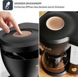 Espresso kávovar Tefal Includeo Filter, Espresso extrémně snadné použití, Vhodné pro praváky i leváky, Automatické otevírání víka, 1,25 l, 10 až 15 šálků, CM533811