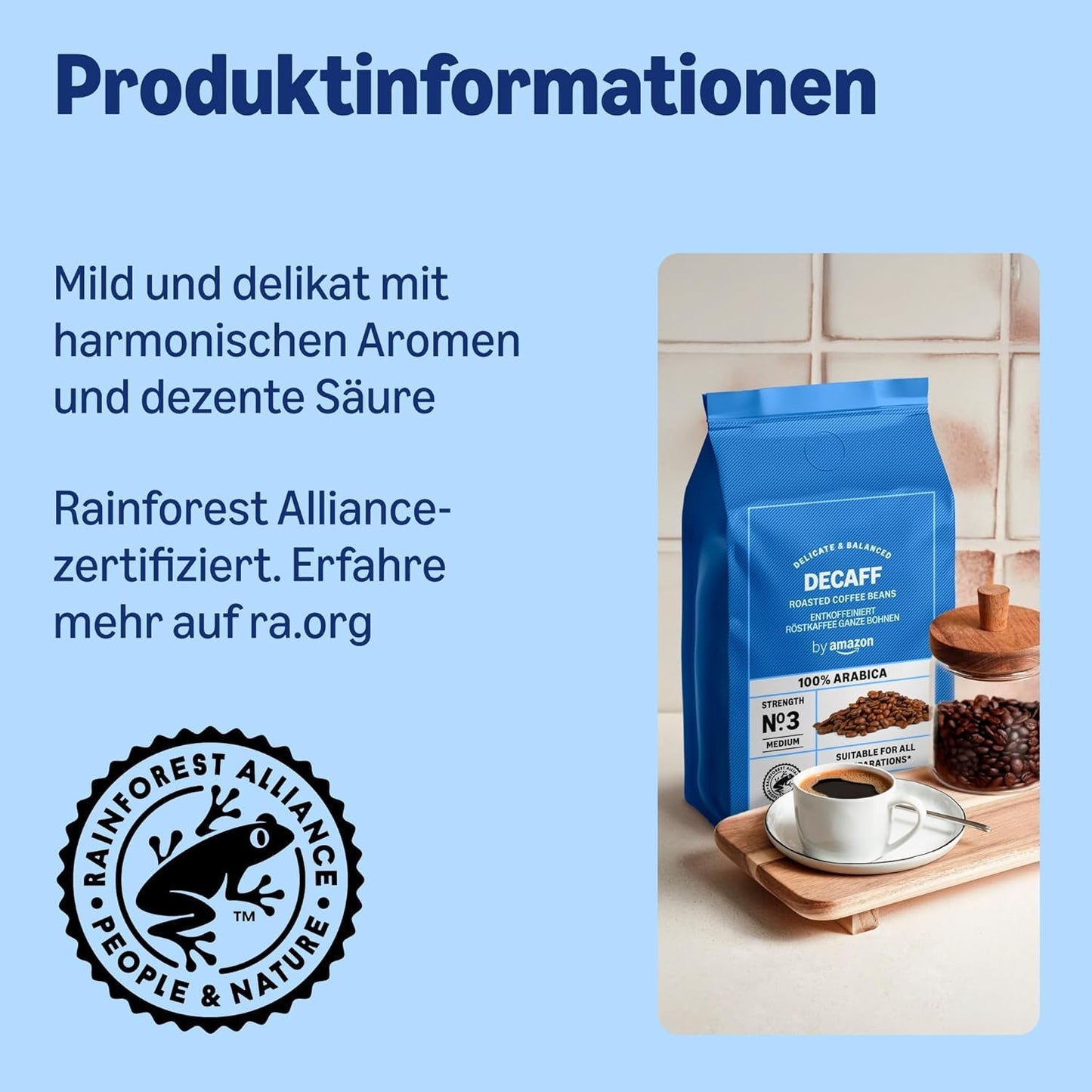 od Amazon Kaffeebohnen, entkoffeiniert, Lichte Röstung, 2 kg (2 Packungen mit 1 kg), Rainforest Alliance zertifiziert