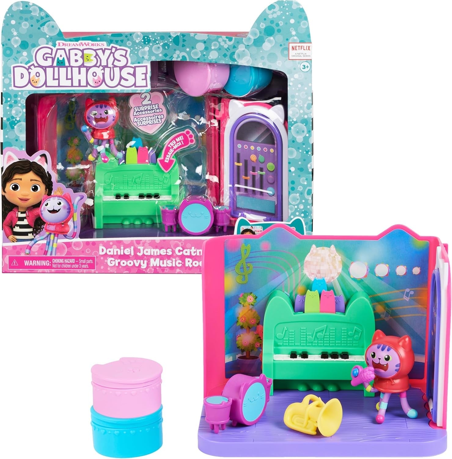 Pokoj Gabby's Dollhouse Deluxe, Groovy Music Room a Deluxe Room, Fancy Pamper Bath, Sea Kitten Bath