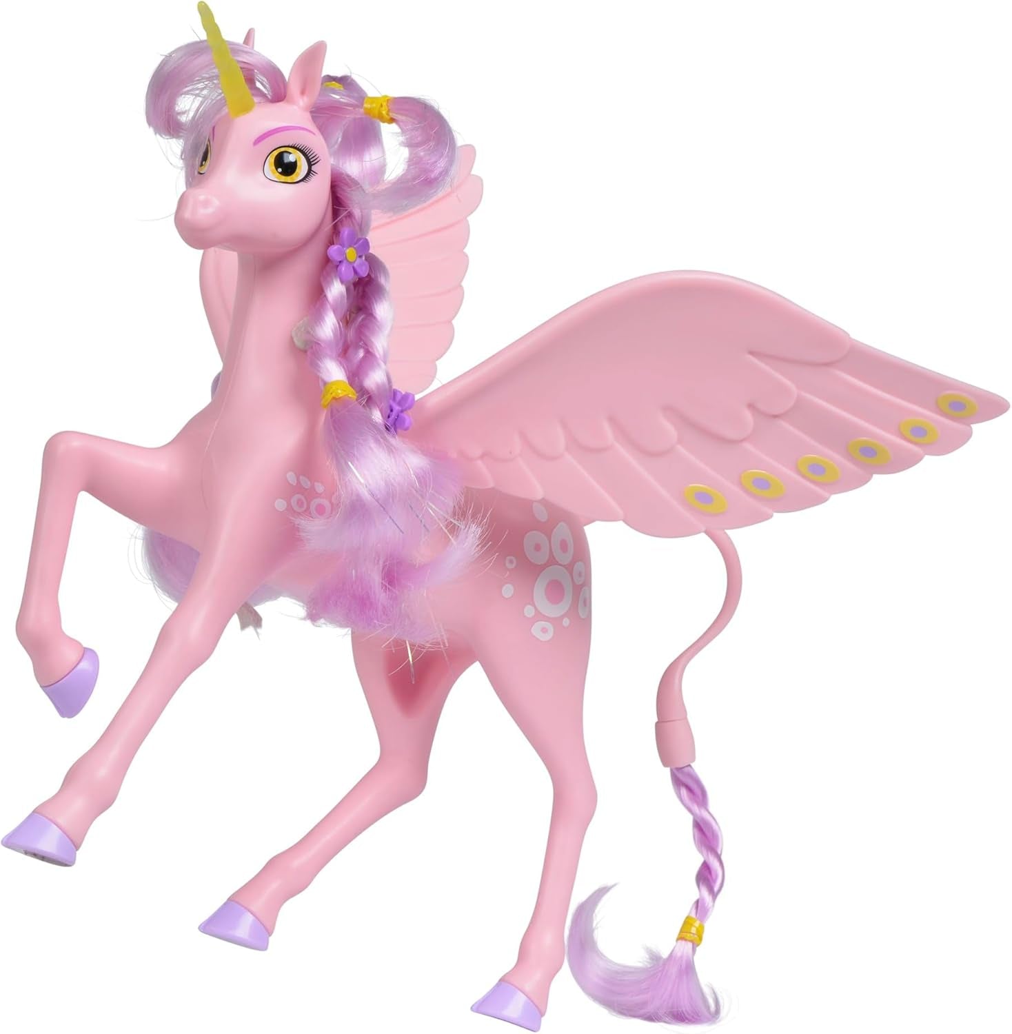 Simba 109480092 - Mia and Me Unicorn Kyara, s pohyblivými křídly, sponkami a stylingovým kartáčem, 20 cm, od 3 let, růžové Naty Shop Dolls