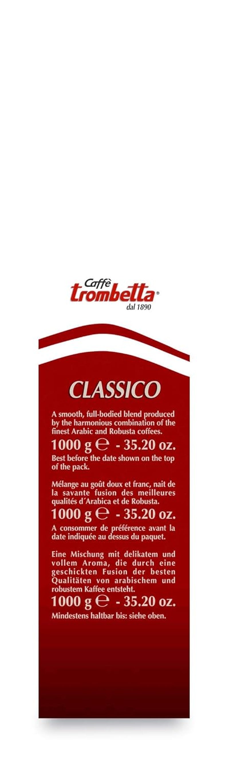 Caffè Trombetta Italien Kaffee Geröstete Kaffeebohnen, klasika. Eine perfekte Harmonie zwischen Aroma und Körper - 1 kg