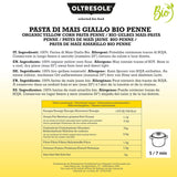 Pasta di Mais Giallo Biologica Italiana Bezlepkové, Formato Penne - bezlepkové těstoviny, 100% farina di mais giallo bio, vegan, confezione da 3 pacchi da 350 g