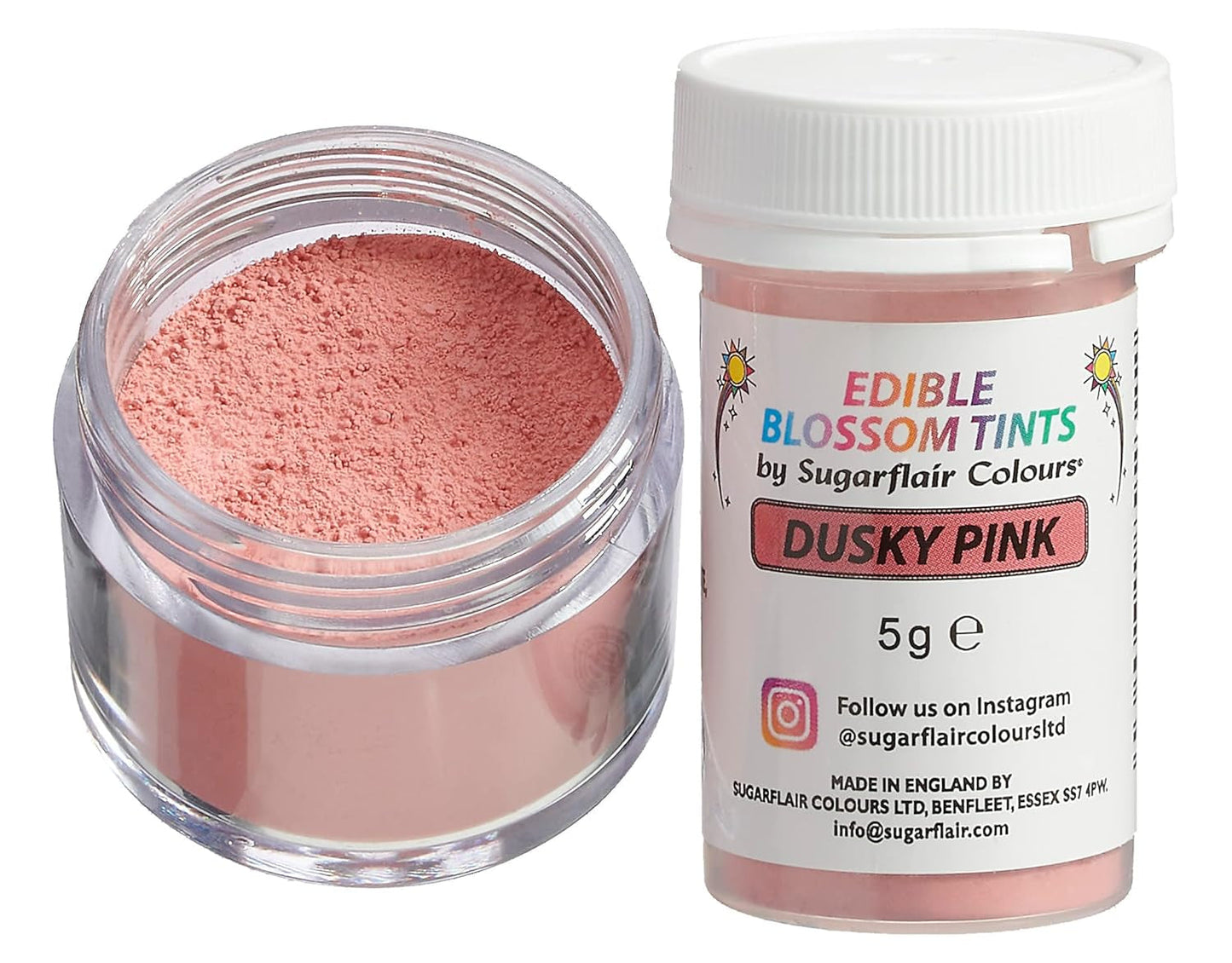 Sugarflair Blossom Tint Dusky Pink Food Coloring Powder - Potravinářský prášek na zdobení dortů, fondán, polevu, čokoládu, máslový krém, makarony a další - 5G