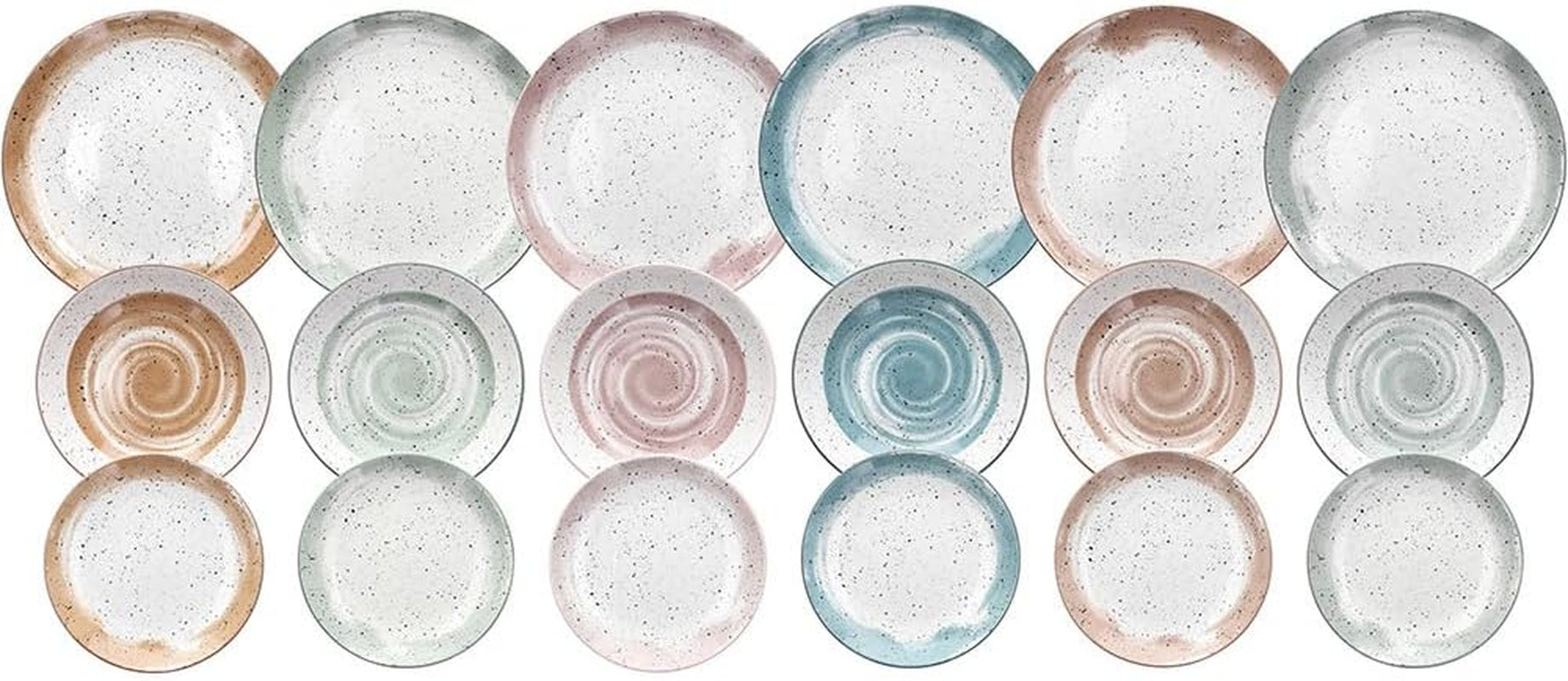 Stolní servis Sienna pro 6 osob, 18 kusů, porcelán, vícebarevný
