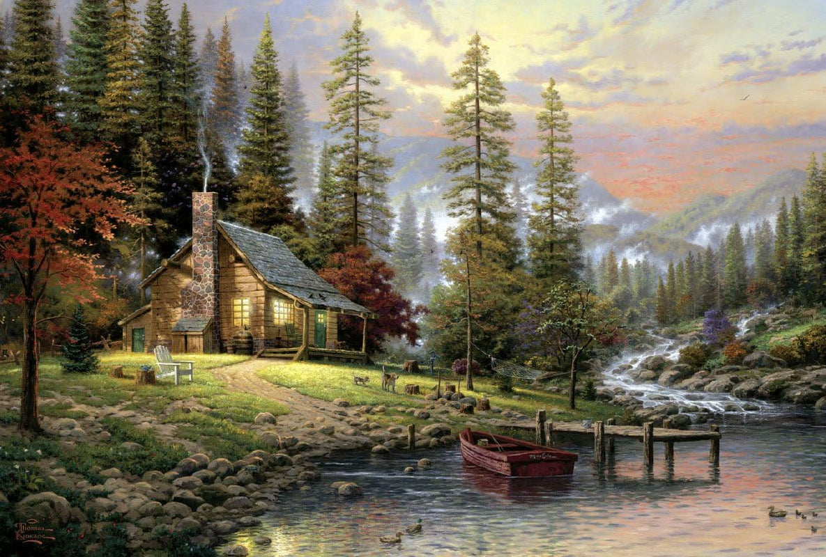 Schmidt Spiele 58455 Thomas Kinkade Dům v horách 500dílné puzzle Naty Shop Výchozí název