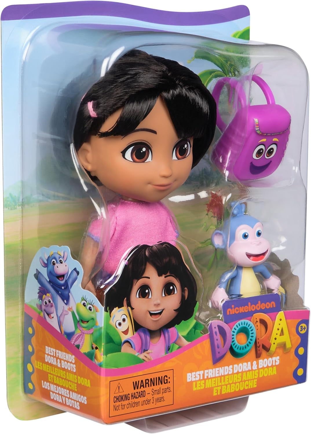 DORA - Best Friend Panenka - velikost 22 cm, s česanými vlásky, brašnou a opičími botami, známá z oblíbeného televizního seriálu, pro děti od 3 let