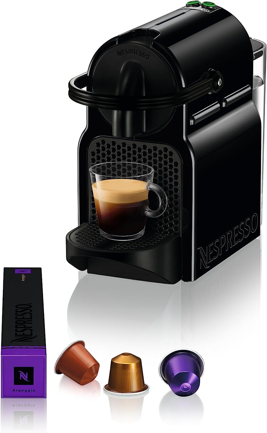 Nespresso kapslový espresso kávovar De'Longhi EN 80.B Inissia, vysokotlaká pumpa a funkce úspory energie, automatické vypnutí po 9 minutách, objem šálku na espresso a lungo, nádržka na vodu 0,7 l, černá
